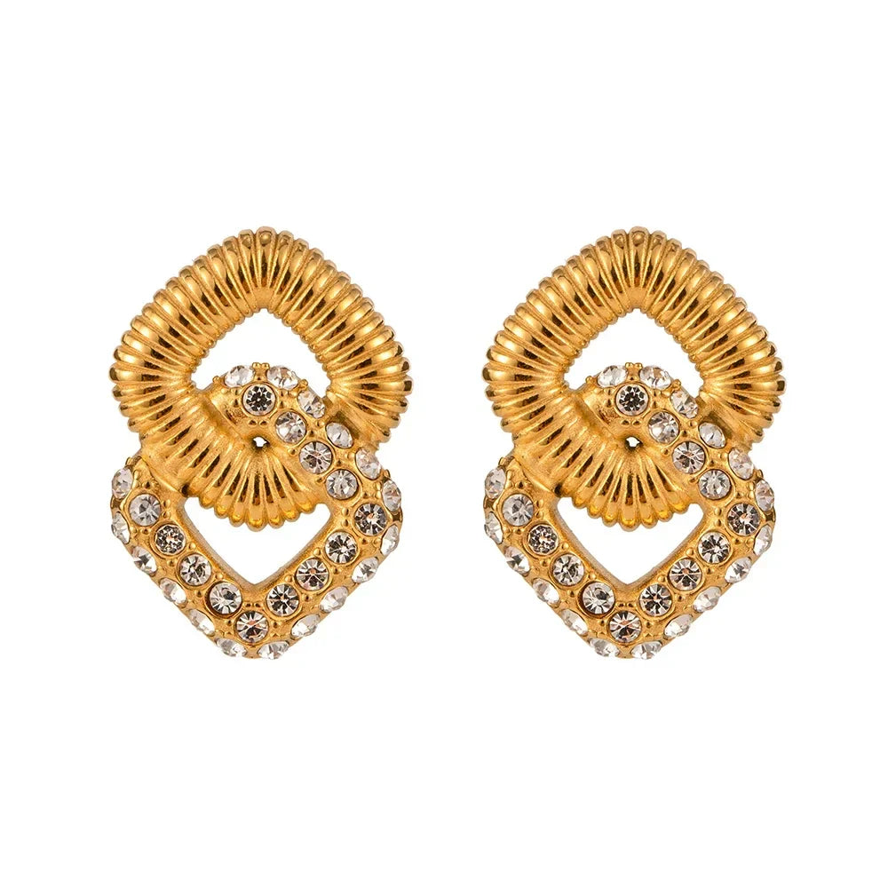 Luxury 18k Gold Patterned Circle Earrings