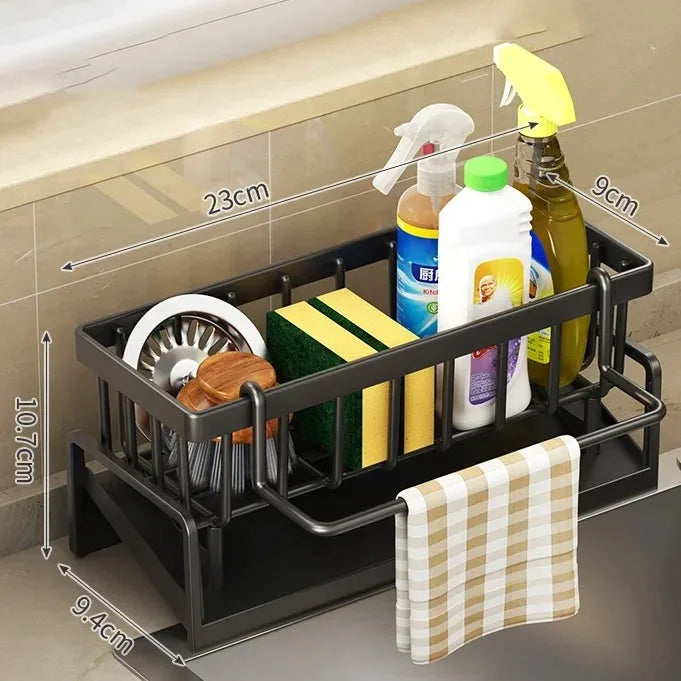 Practical Sink Caddy with Sponge Holder and Dish Soap Tray