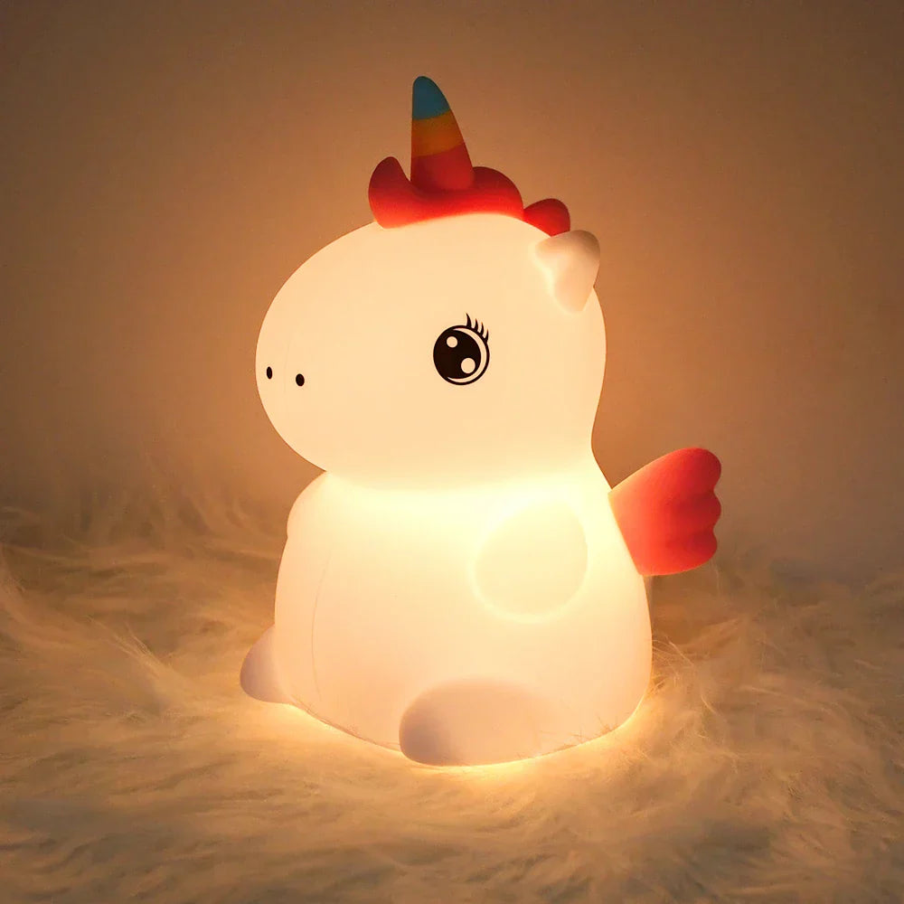 Colorful Unicorn Night Lamp, Soft USB Rechargeable