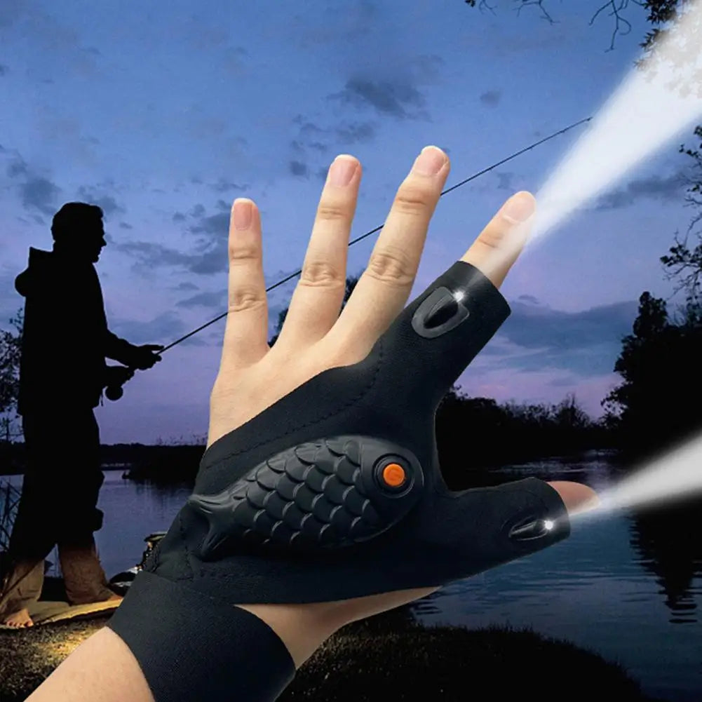 Waterproof LED Fishing Gloves with Rechargeable Lights - Halri