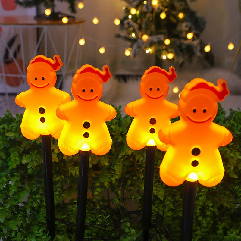 Colorful Solar Gingerbread Yard Decoration