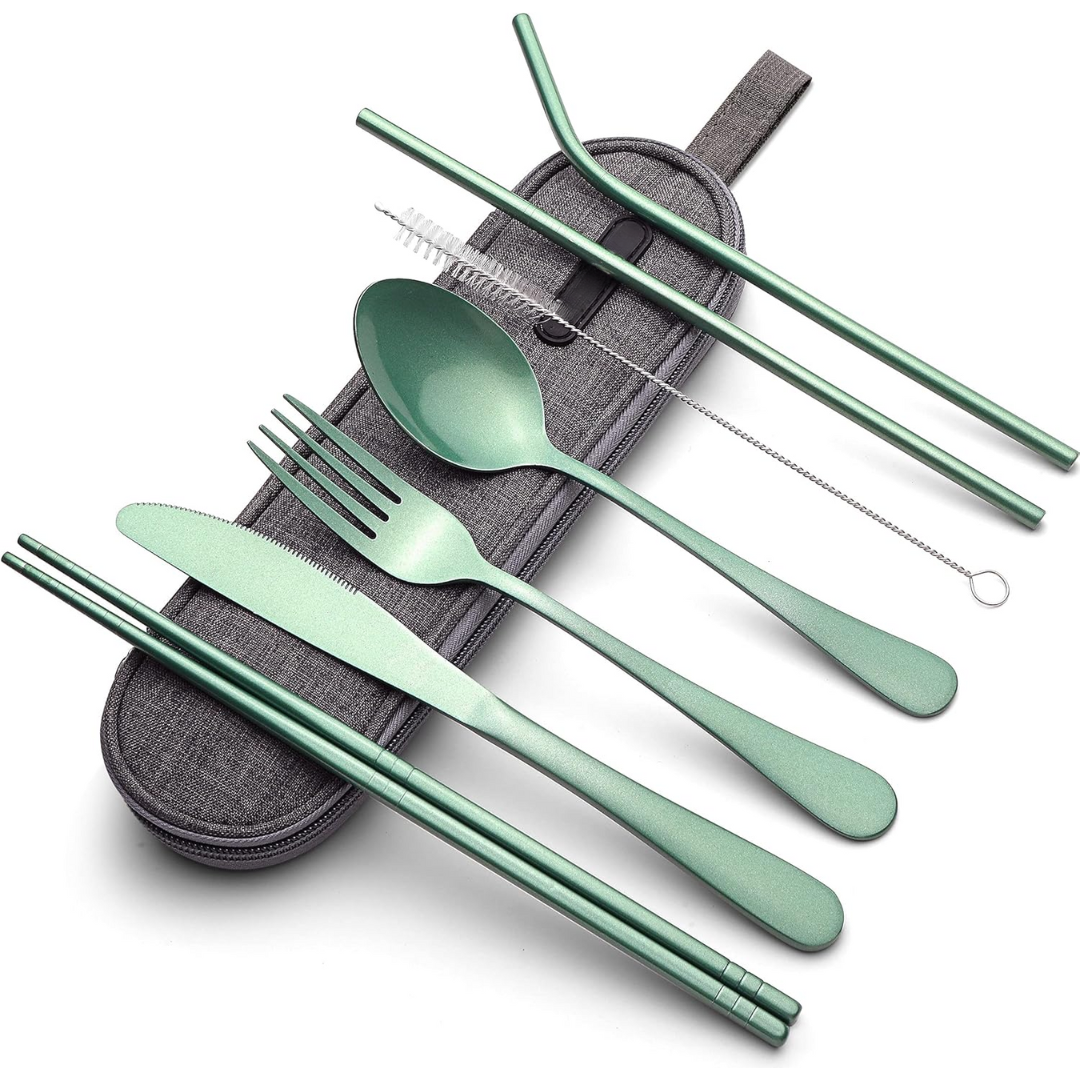Portable 4-Piece Stainless Steel Travel Cutlery Set