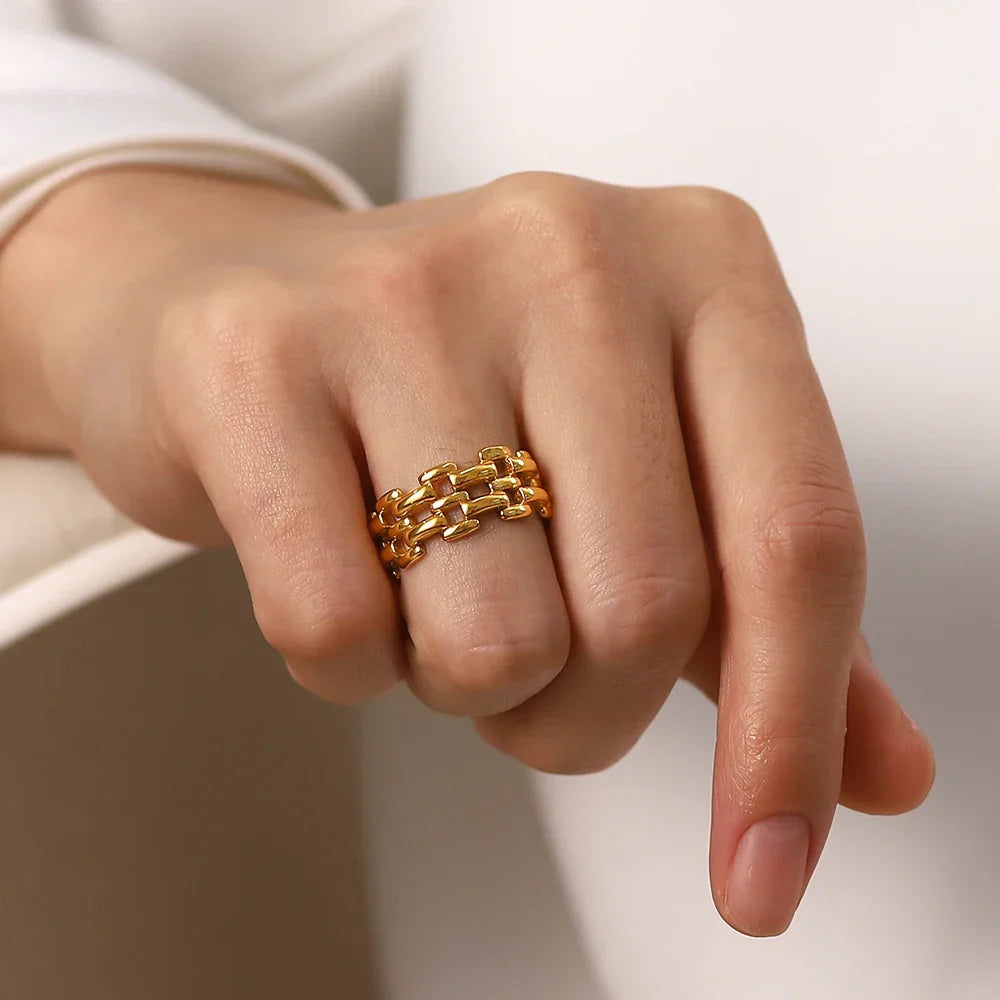 Simple 18k Gold Seed Bead Ring - Halri