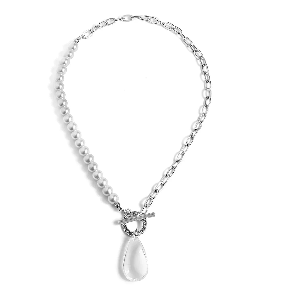 Big Crystal Drop Pendant Necklace