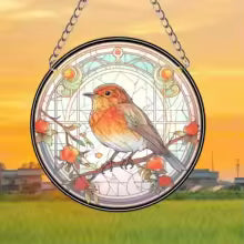 Colorful Round Owl Window Hanging Decoration