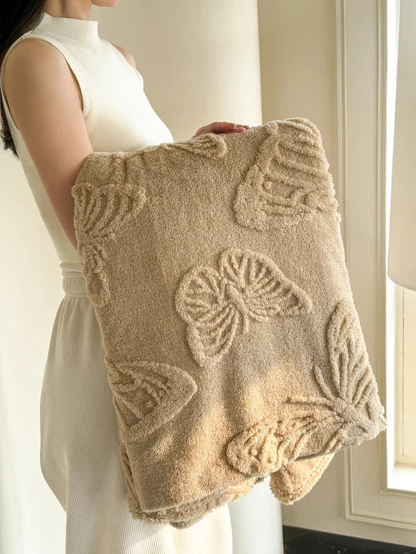 Cozy Plush Throw Blanket with Colorful Butterfly Pattern