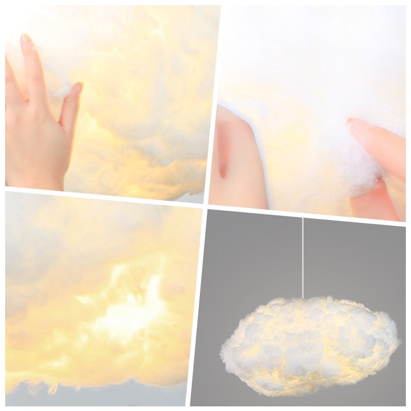 Airy White Cotton Pendant Light for Warm Glow