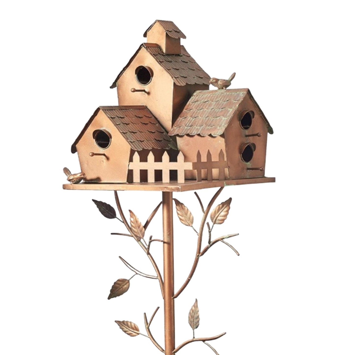 Decorative Metal Bird House on Yard Stake