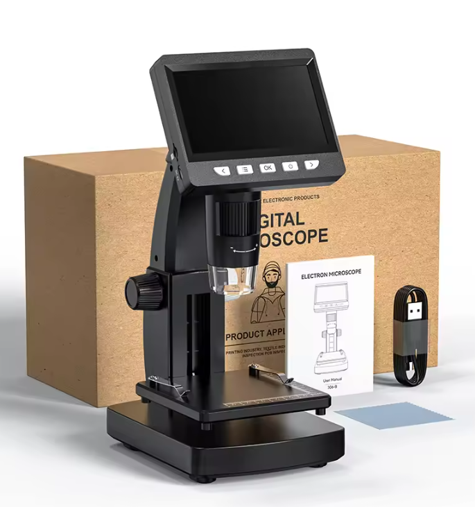 Compact 4.3 LCD Digital Microscope with 8 LED Lights