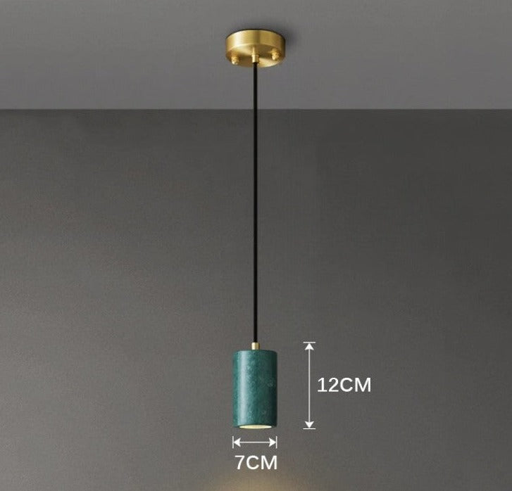 Simple White Marble Drop Light