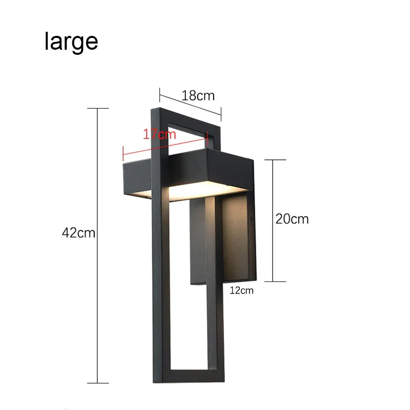 Rustic Black Outdoor LED Wall Lamp 10W Waterproof