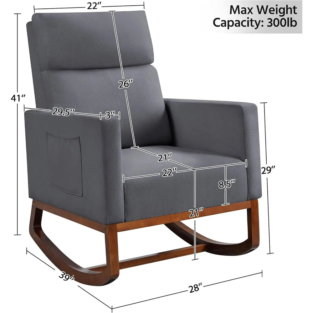Padded Wooden Outdoor Rocking Chair