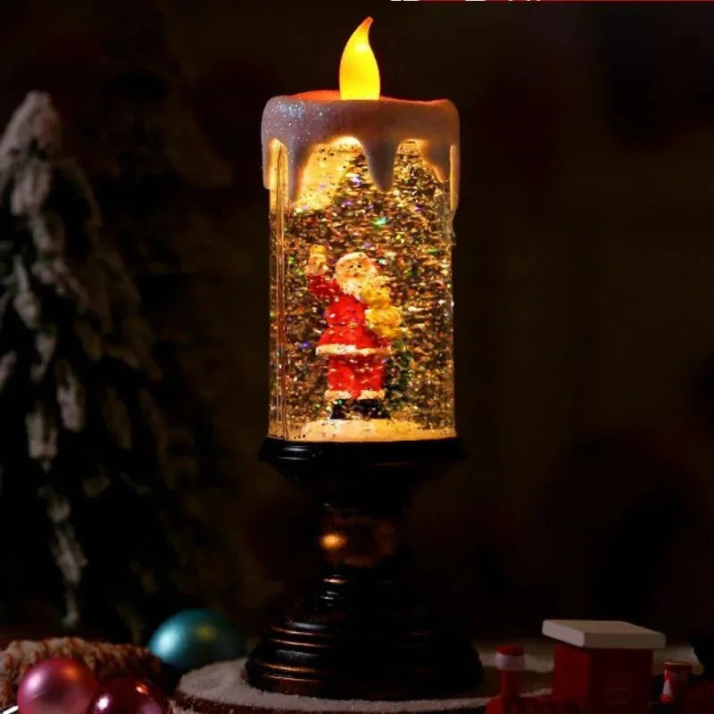 Frosted Glass Christmas Candle Lamp