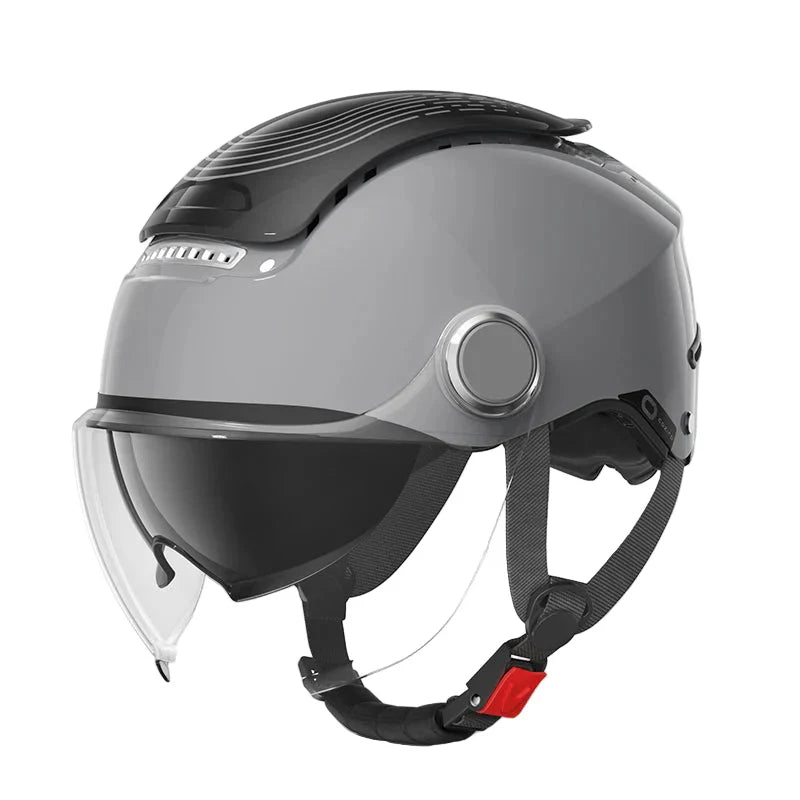 Lightweight Open Face Motorcycle Helmet with Dual Visor