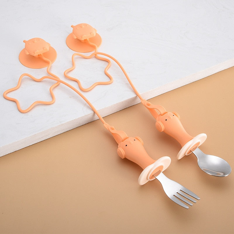 Safe Baby Feeding Spoon Fork Set