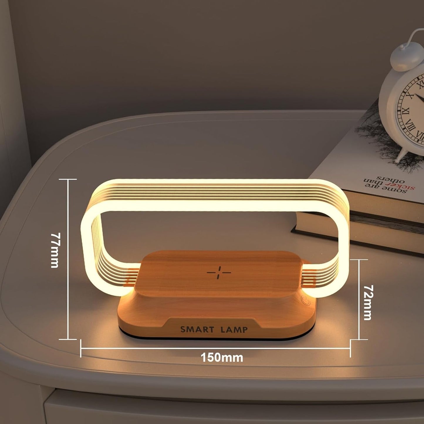 Ultimate LED Desk Lamp with Charging Station โ 5-in-1 Fast Wireless Charger, Clock & Night Light with USB Port for Effortless Power & Style