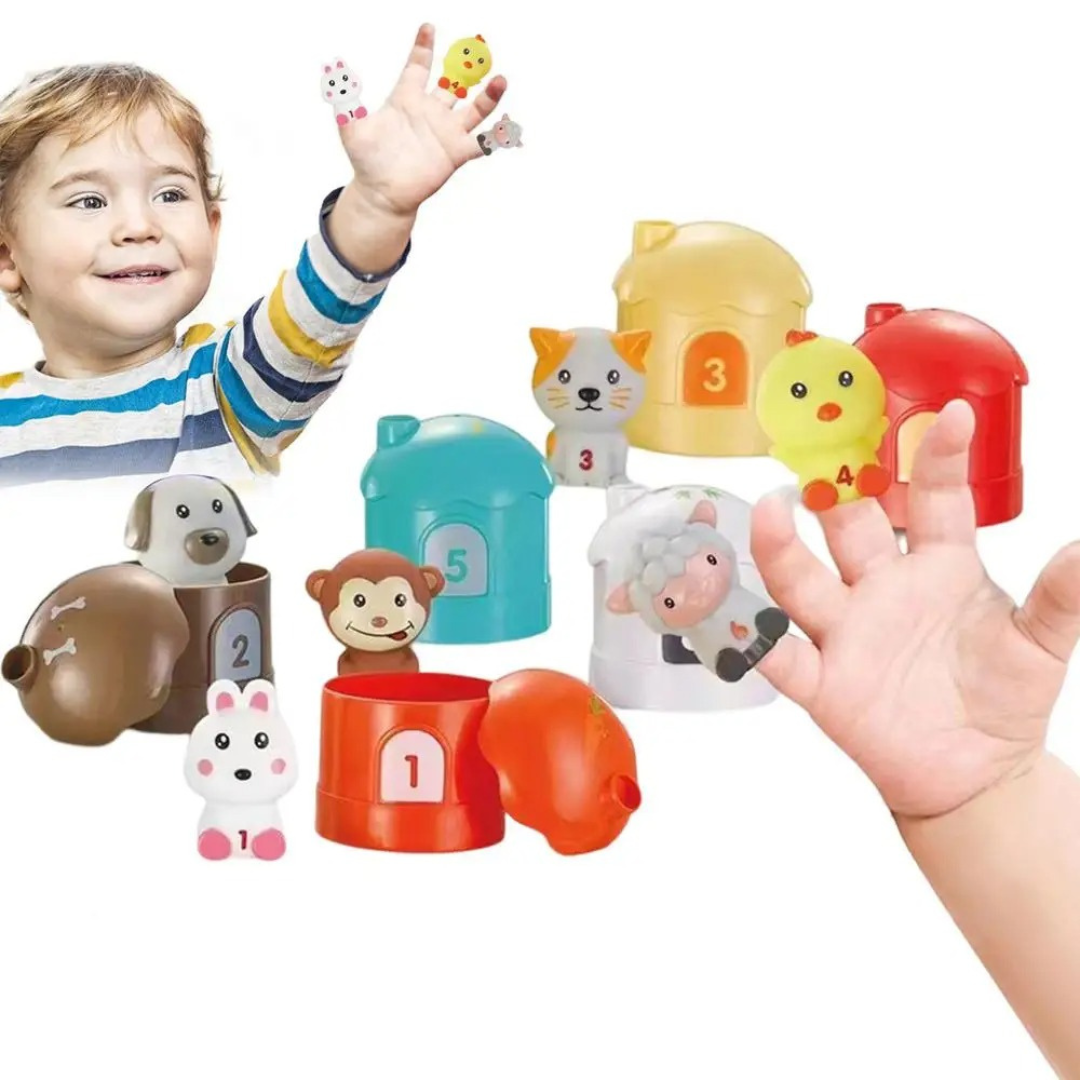 Fun Farm Animal Finger Puppets Stacking Toy - Halri