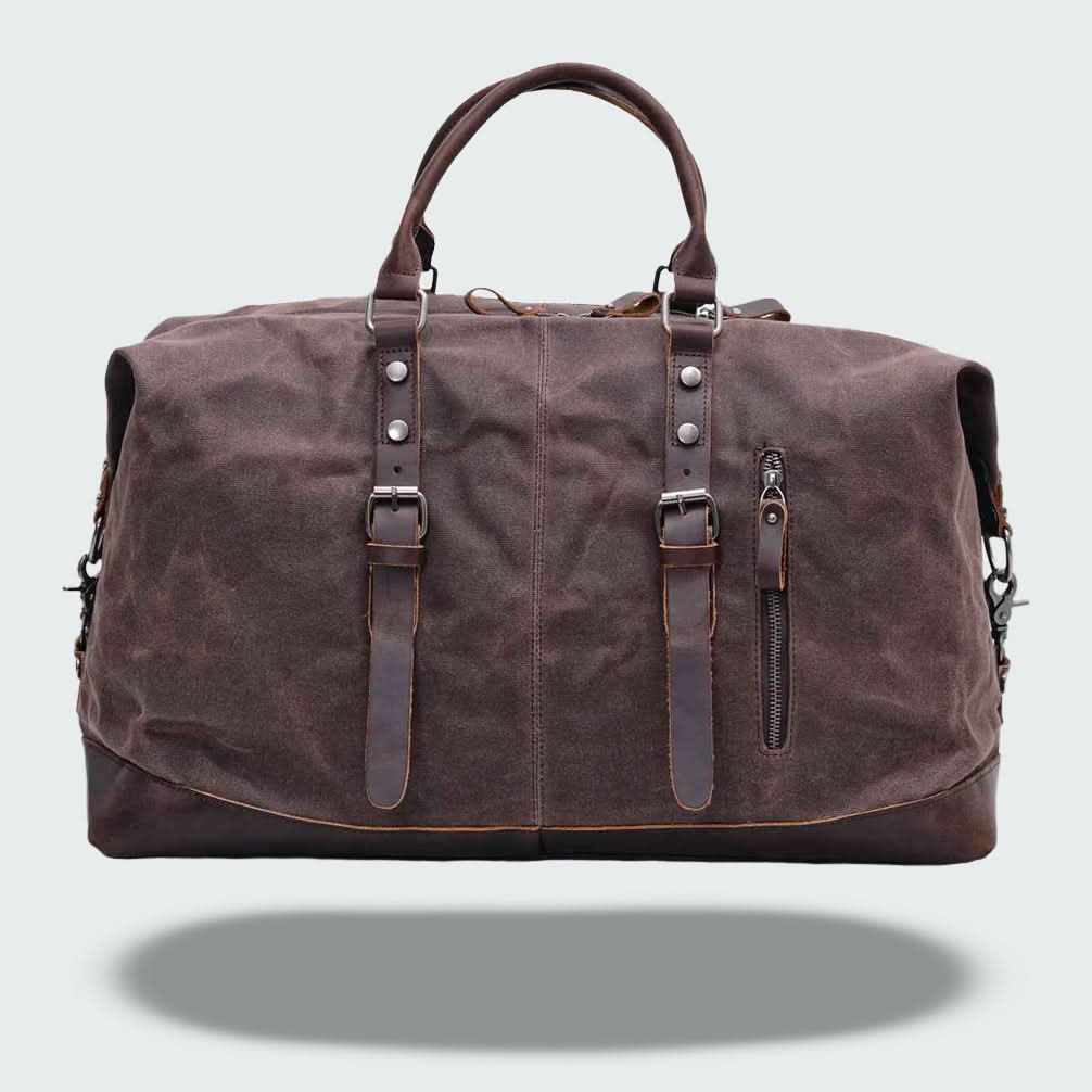 Premium Canvas Leather Large Travel Bag 35L