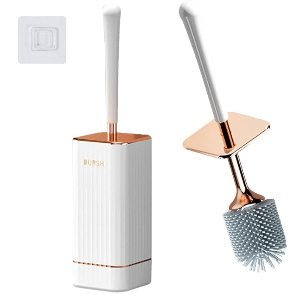 Halri | Slim Flexible Toilet Brush with Easy Mount Holder