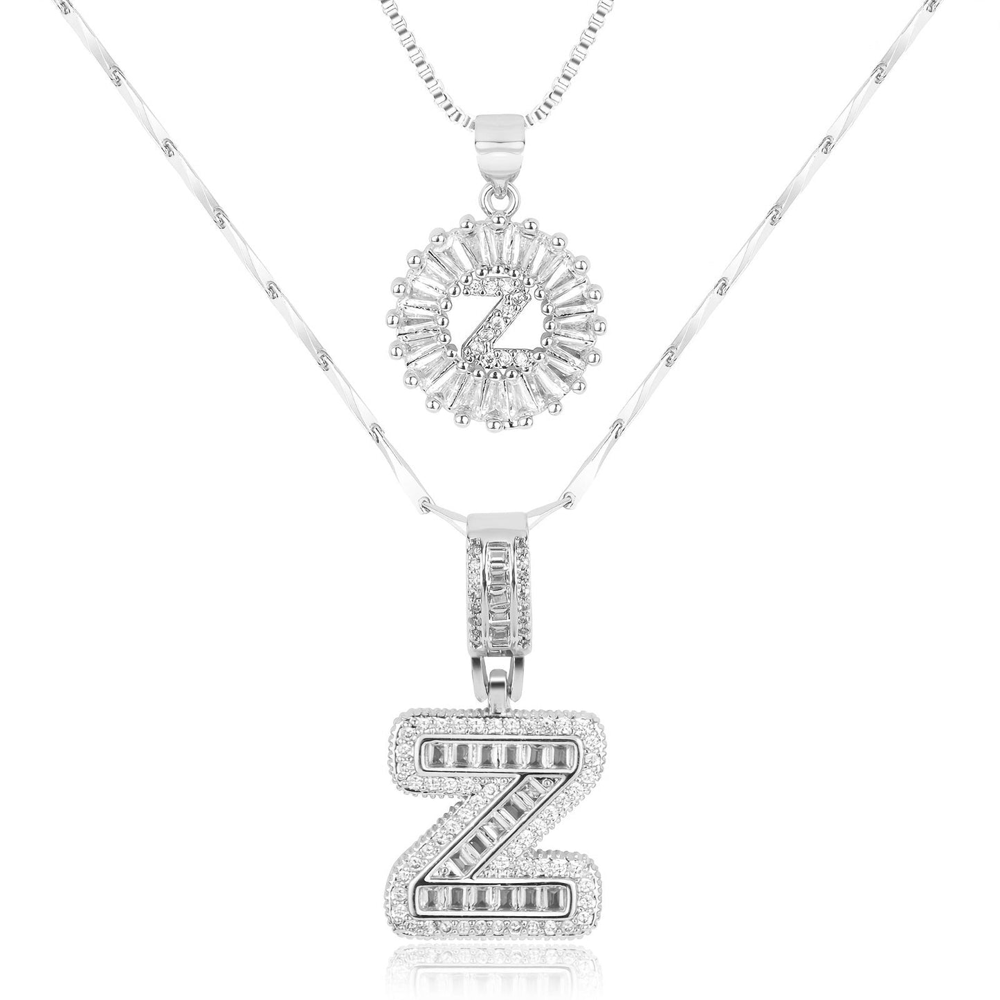 Personalized 14k Gold Initial Diamond Pendants