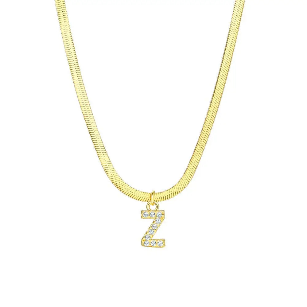 Delicate Diamond Initial Bar Necklace