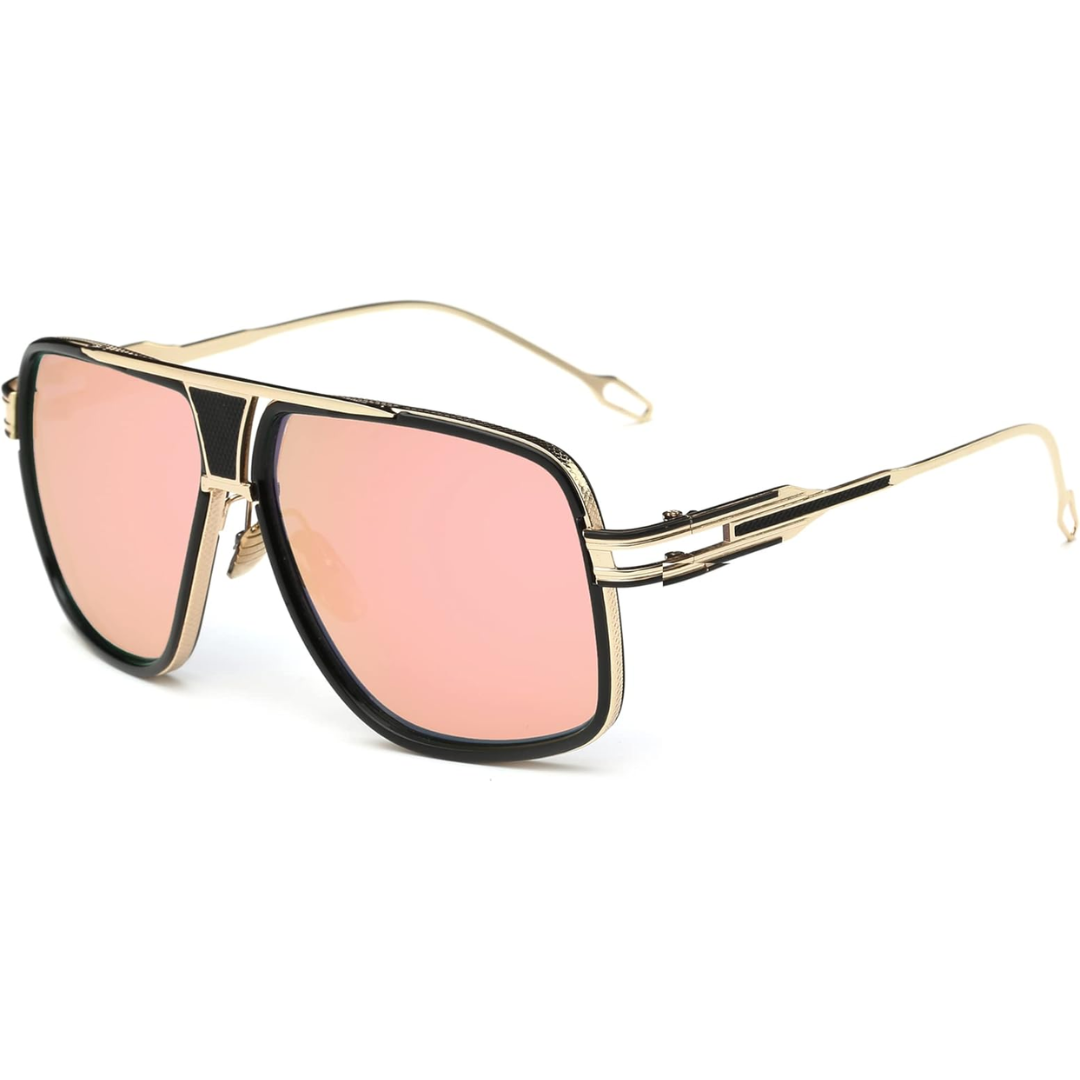 Men's Classic Pilot Sunglasses with Metal Frame and UV Protection