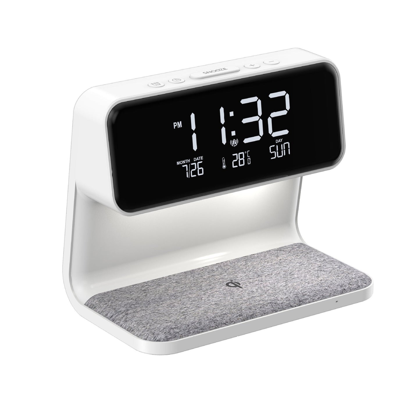 Compact Bedside Table Lamp with USB Charger & Alarm