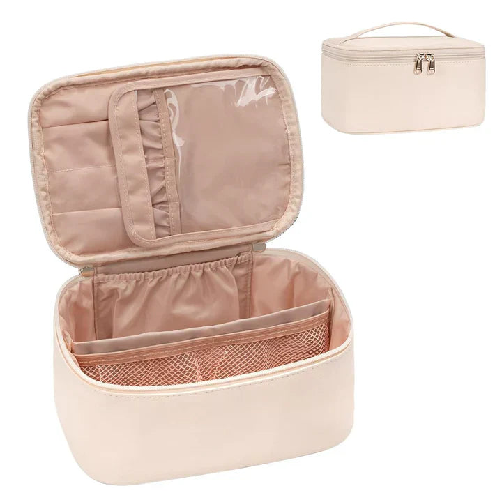 Portable Makeup Storage Case with Compartments