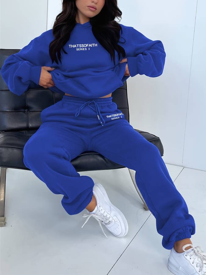 Comfortable Women's Sweatpants Hoodie Outfit Set