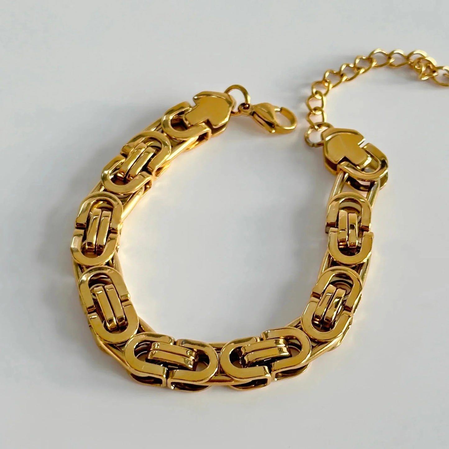 Bold Chain Herringbone Cuff Bracelet