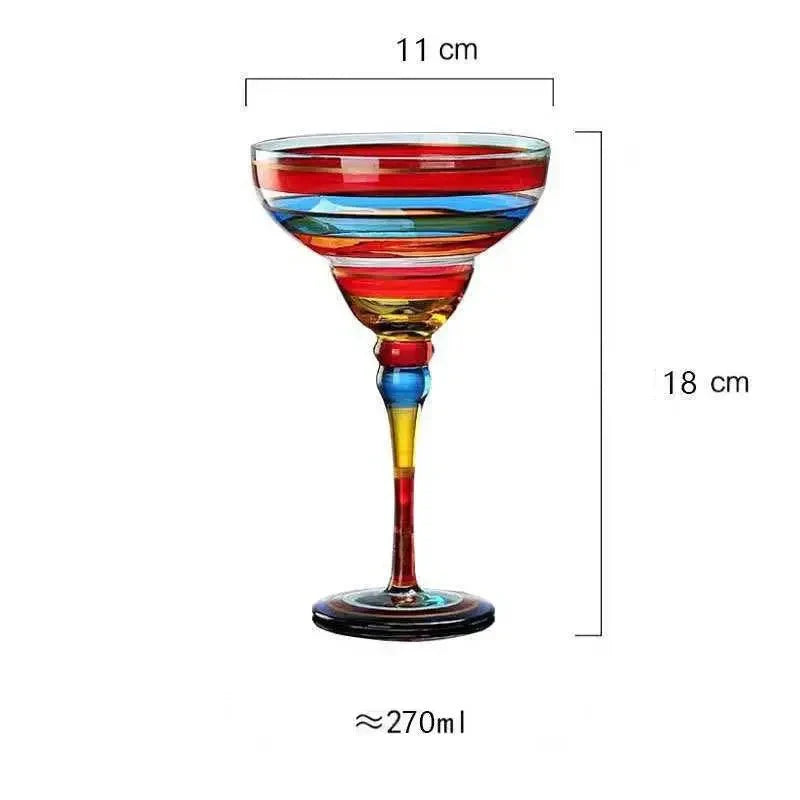 Vibrant Fiesta Margarita Glass