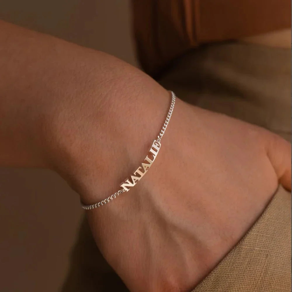 Personalized Engraved Name Bar Bracelet