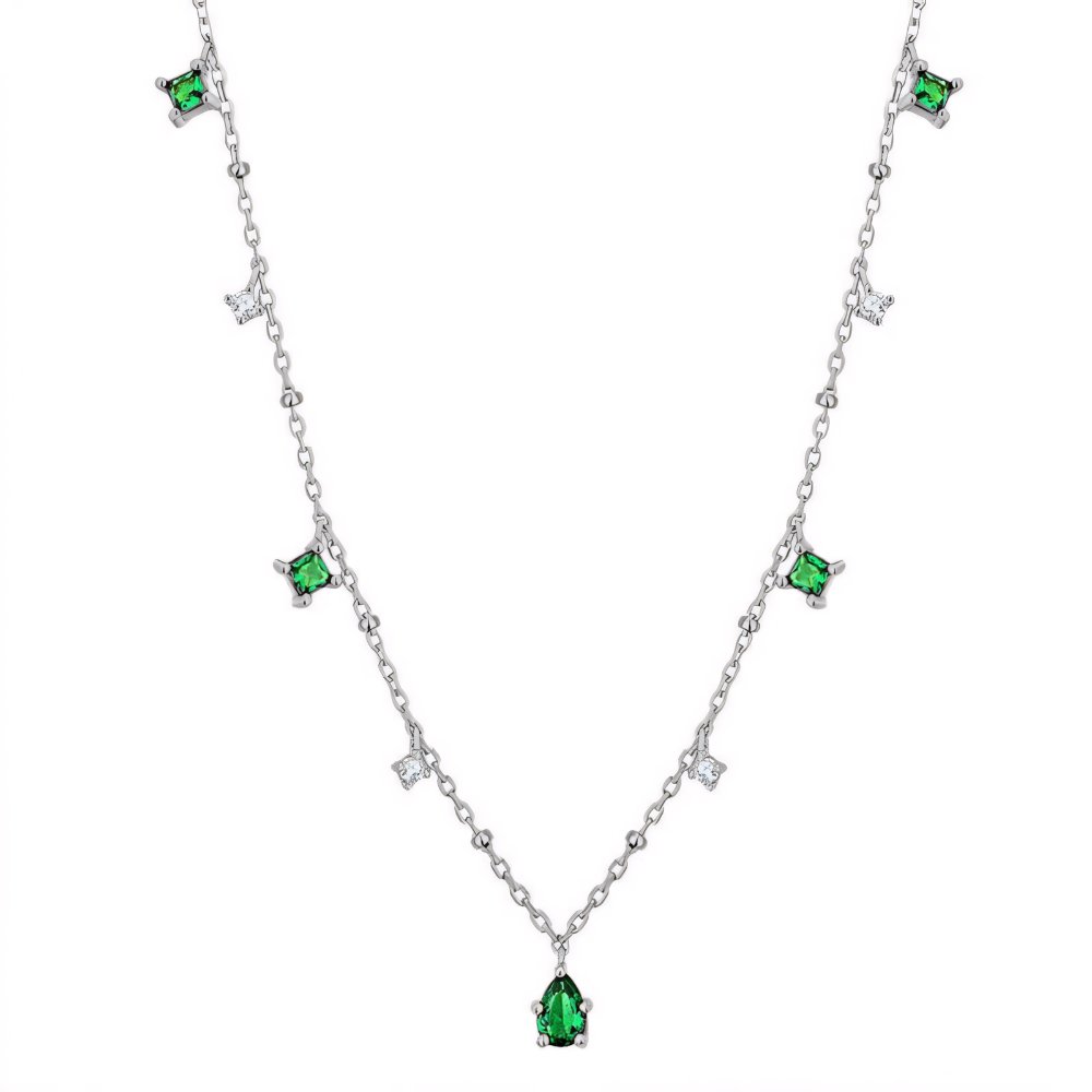 Delicate Green Teardrop Pendant Necklace