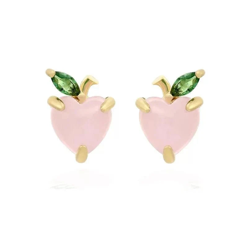 Tiny Fruit Circle & Dot Earrings