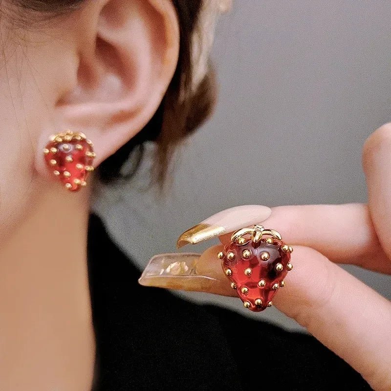 Sweet Pink Drop Stud Earrings - Halri