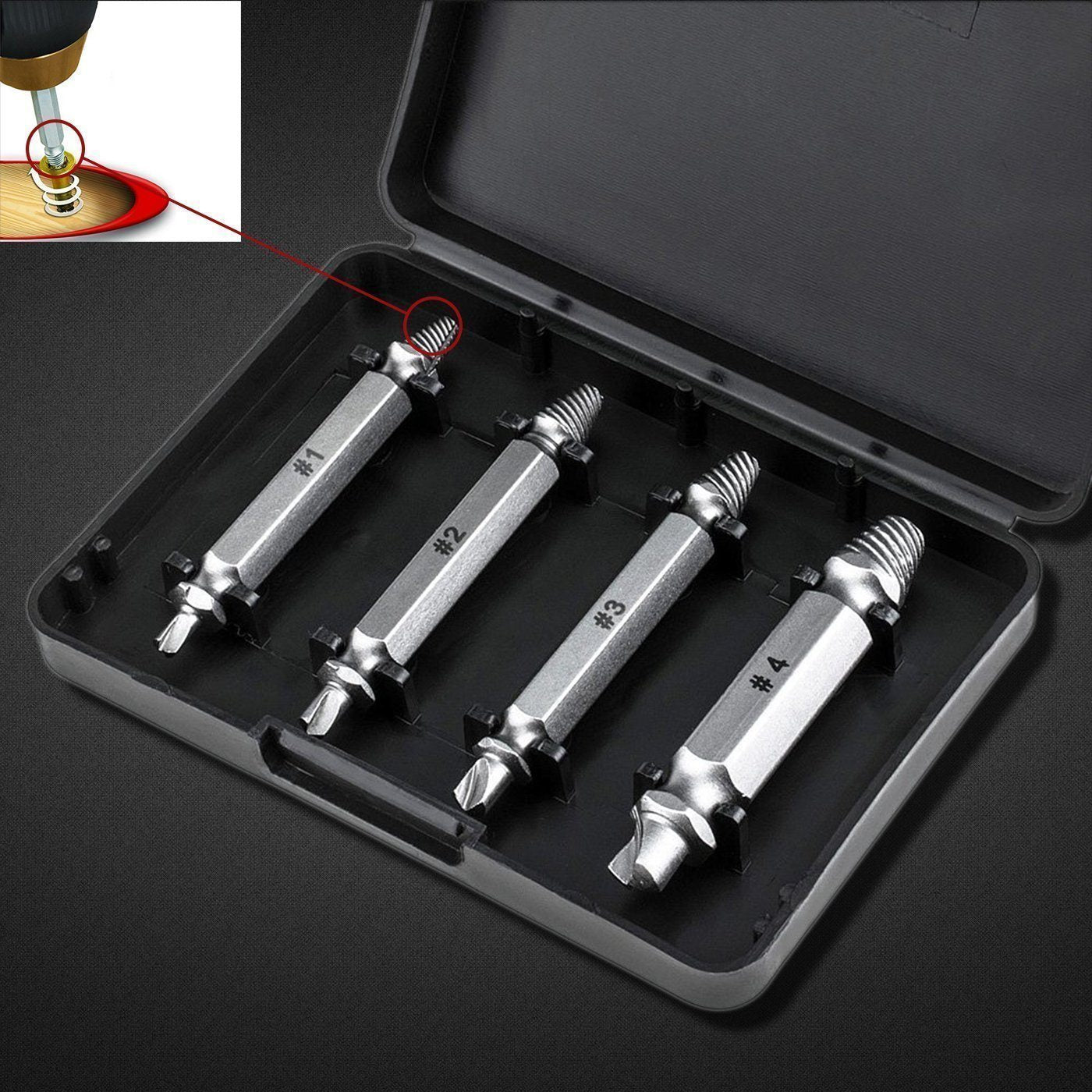 Easy Out Broken Screw Extractor Drill Bit Set - Halri