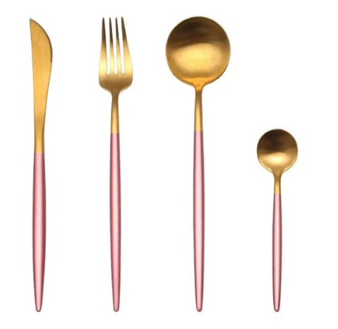 Premium 24pc Gold Plated Flatware Set for Elegant Dining