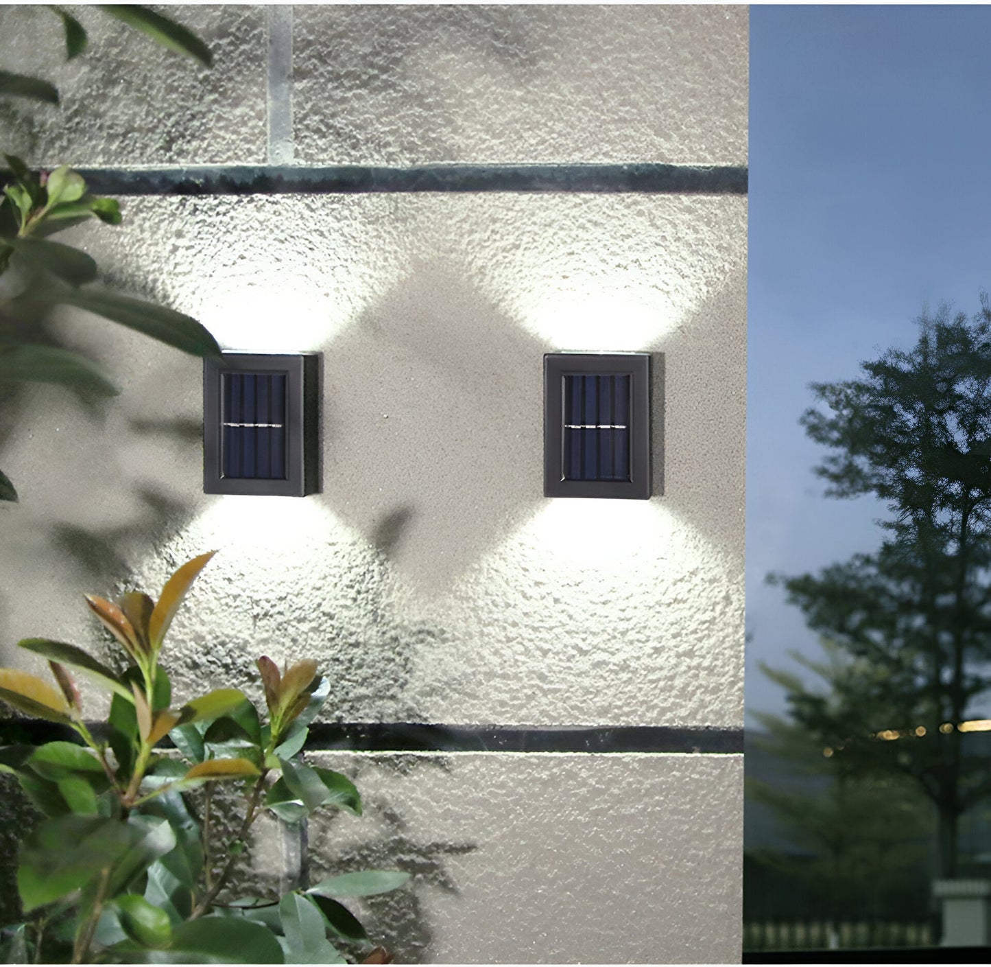 Outdoor Solar Powered LED Lamp Waterproof Black