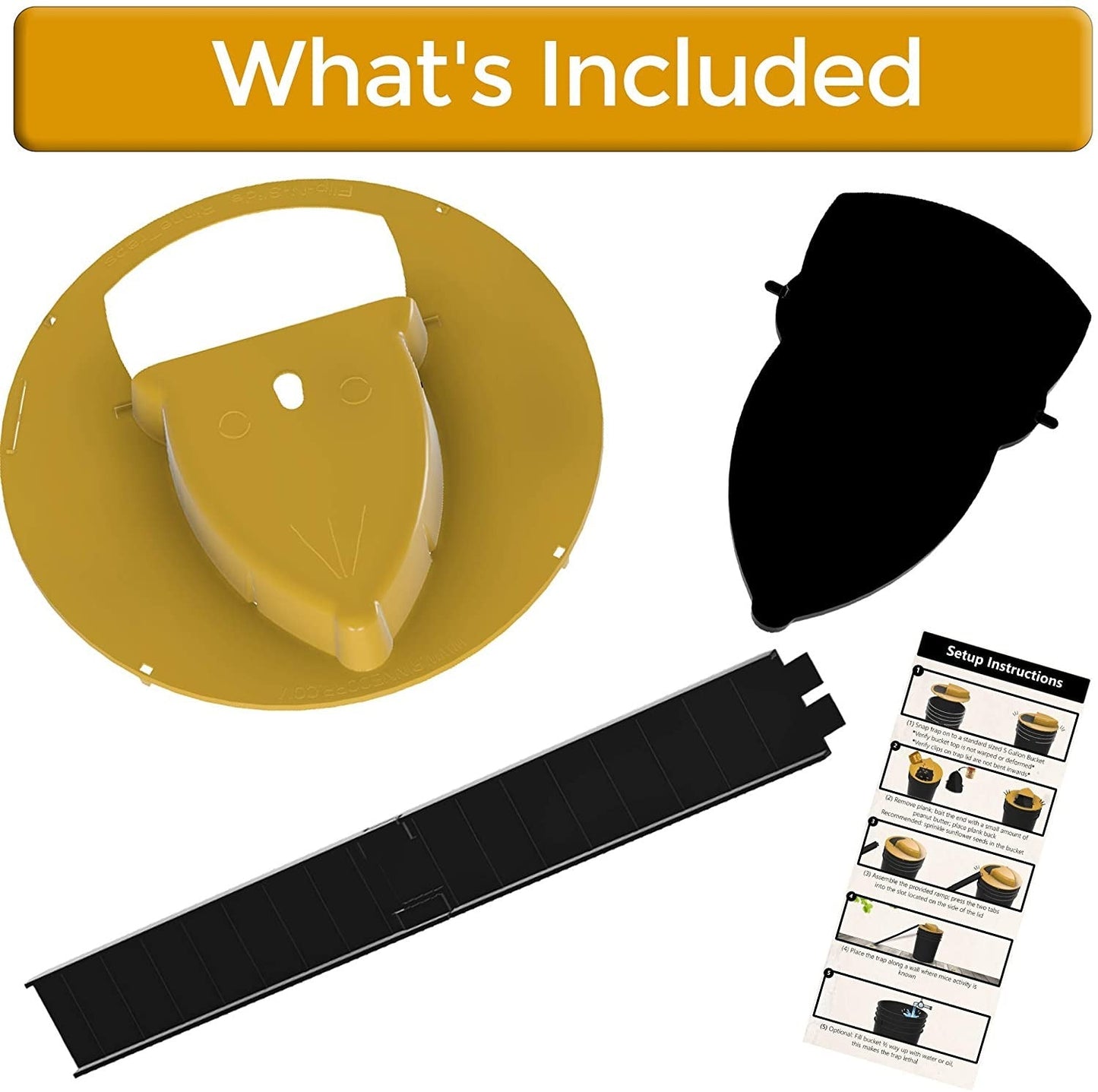 Easy Set Mouse Trap Bucket Lid Catcher