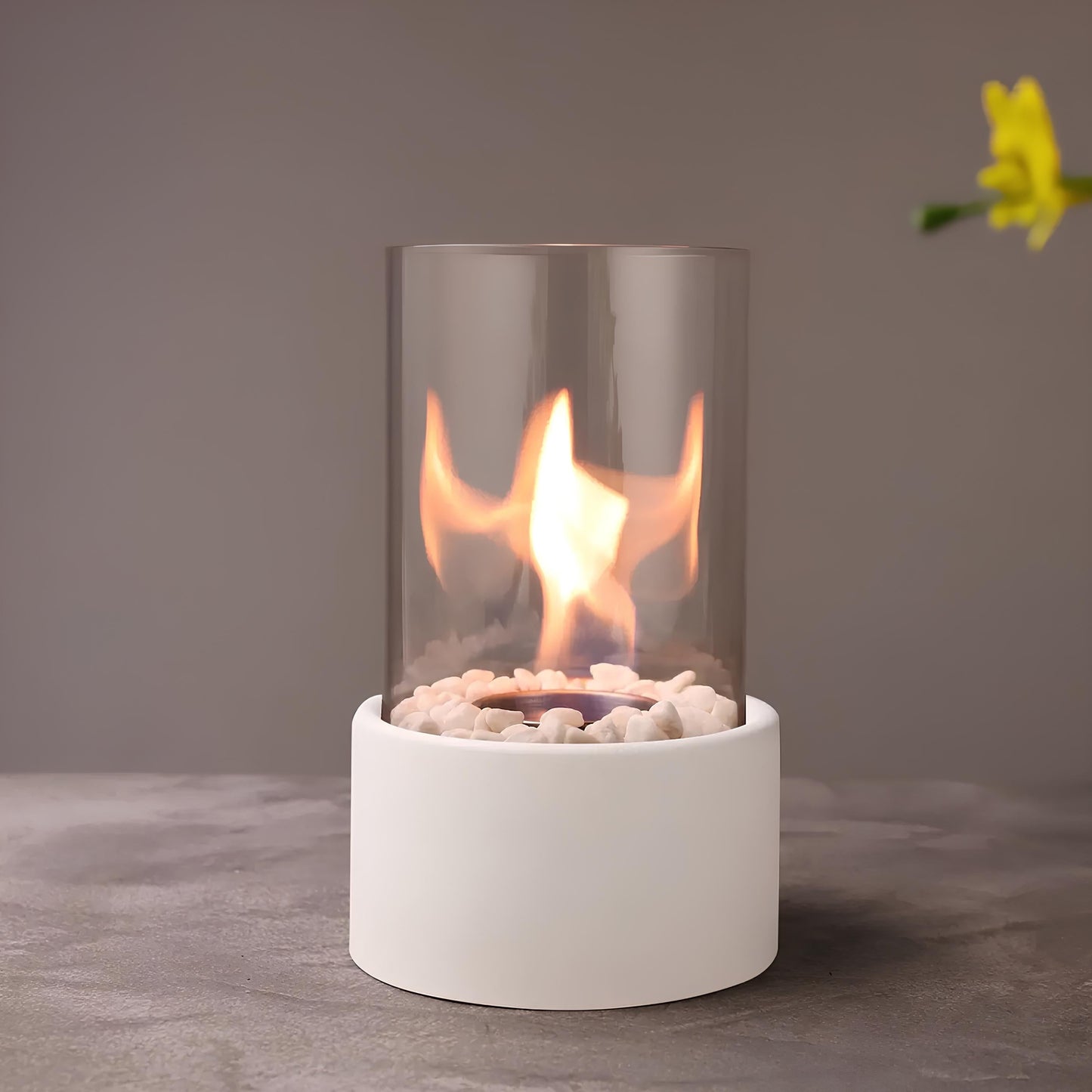 Elegant Glass Oil Lamp Mini Tabletop Fire Pit