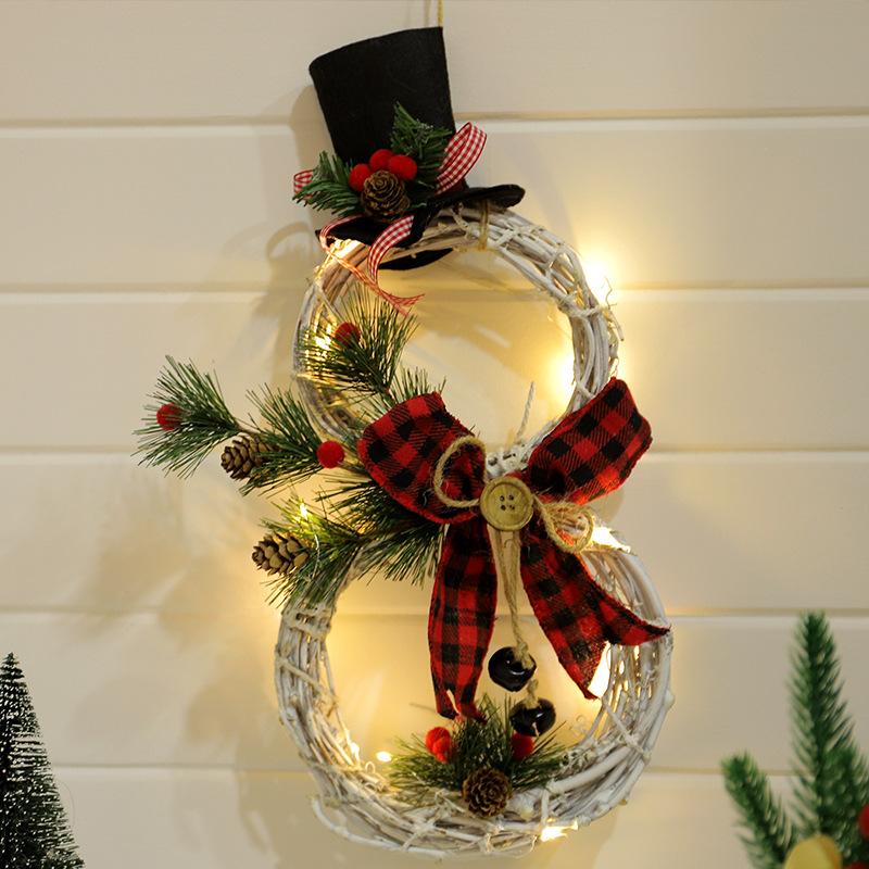 Winter Snowman LED Christmas Decor Wreath - Halri