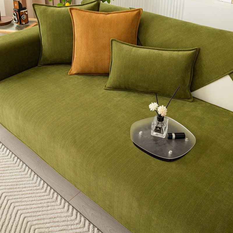 Plush Sofa Slipcover - Soft Furniture Protector