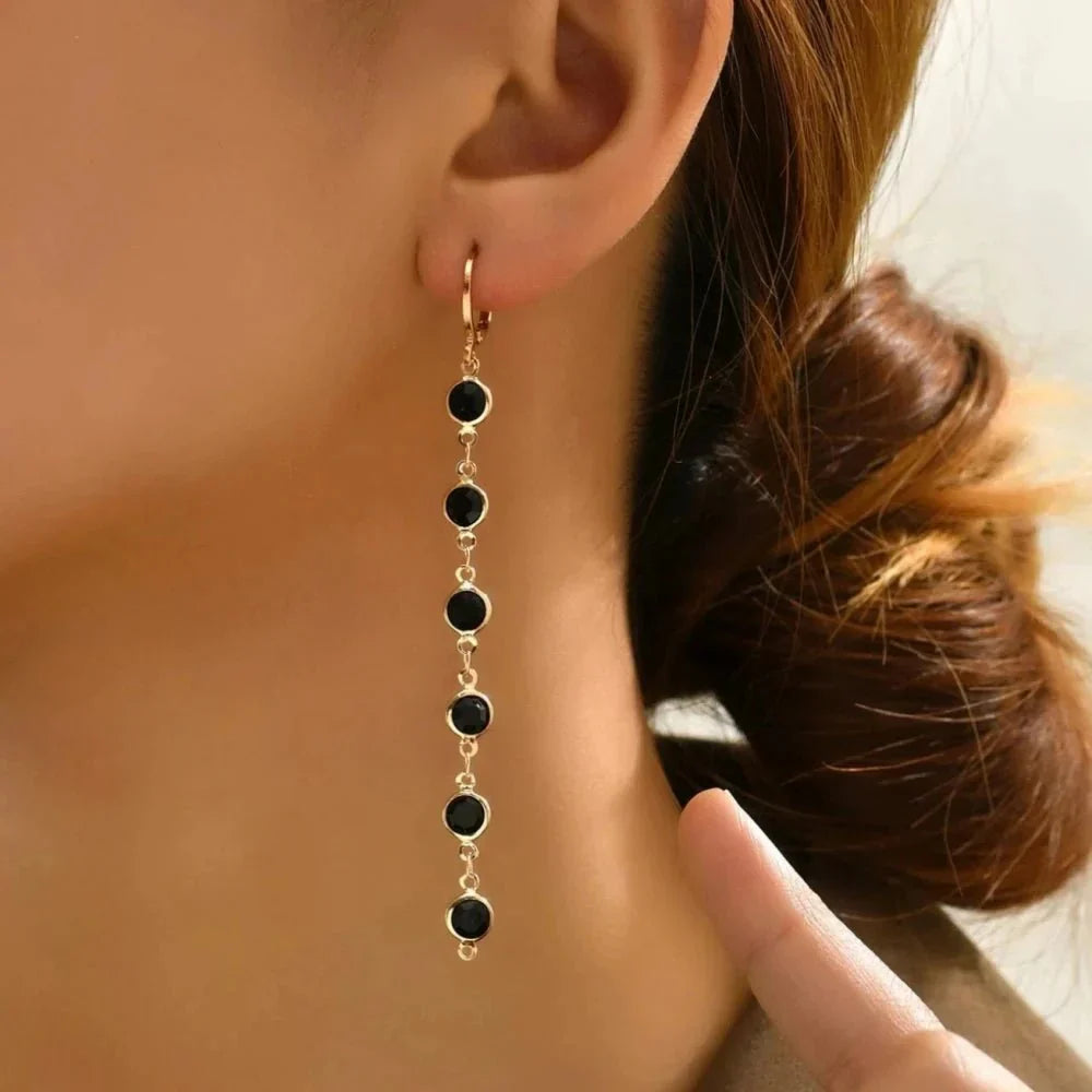 Sparkling Gemstone Circle Hoop Earrings