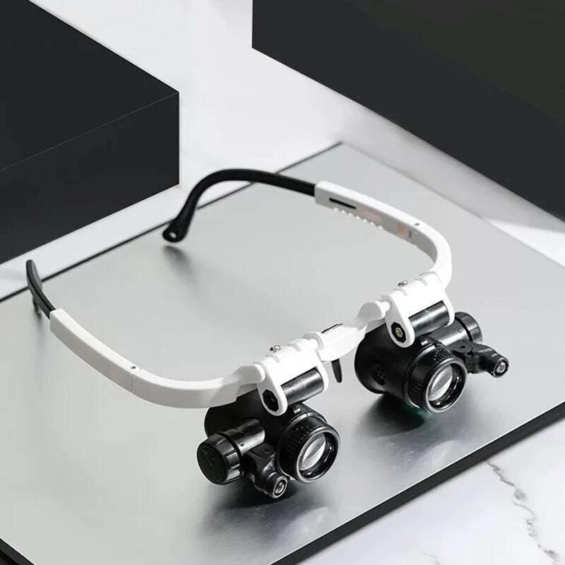 Compact Dual LED Magnifying Glass Microscope - Halri