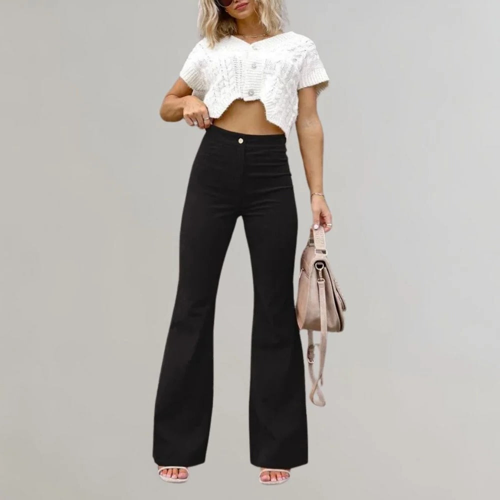 Fashionable Wide Leg Corduroy Pants