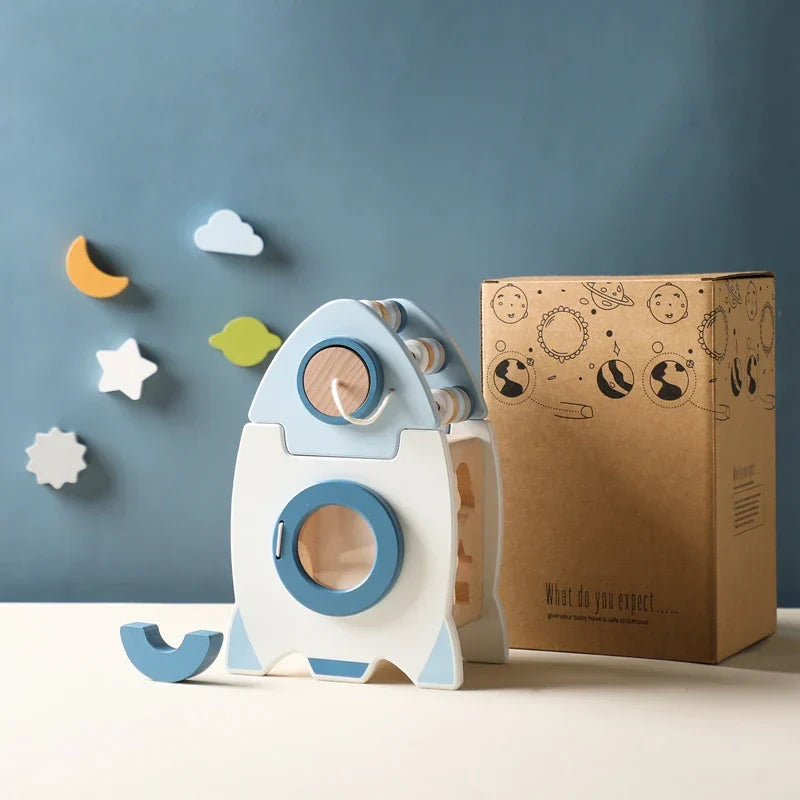 Natural Wood Space Blocks Toy Set