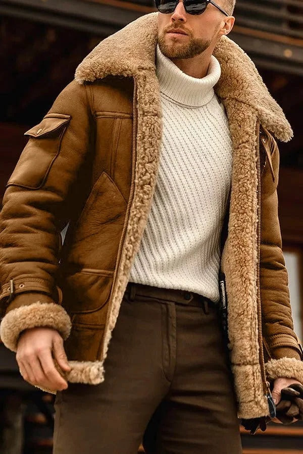 Brown Aviator Classic Leather Jacket