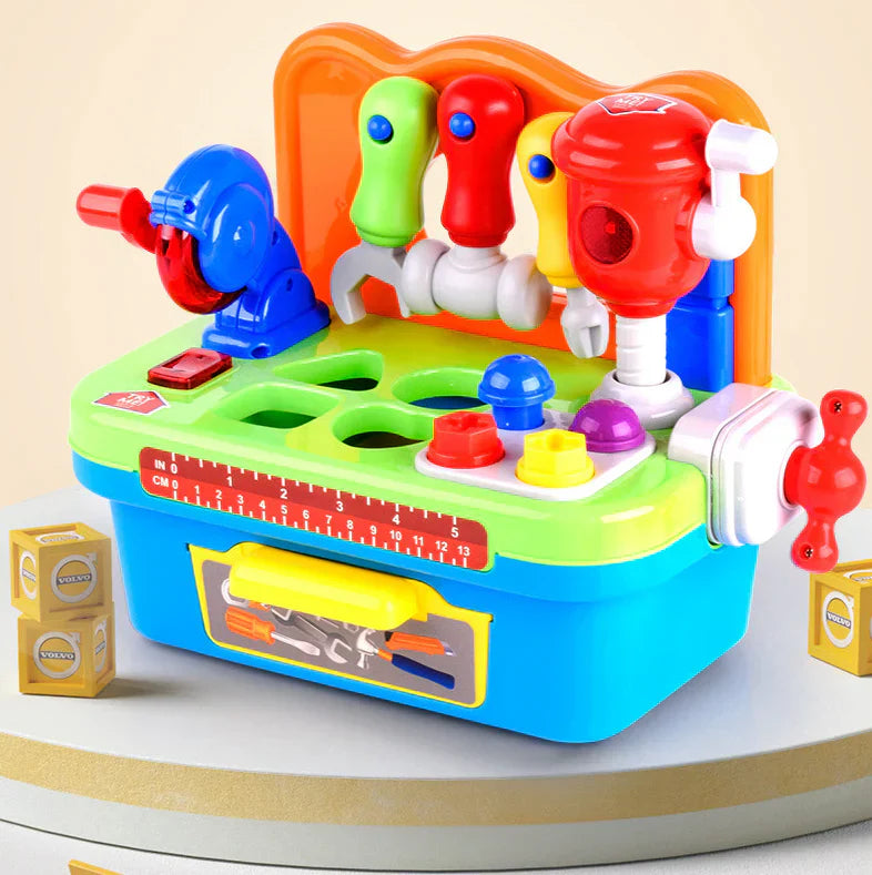 Fun Kids Workshop Table with Tools and Blocks - Halri