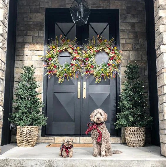 Beautiful Spring Floral Wreath for Home Entrance