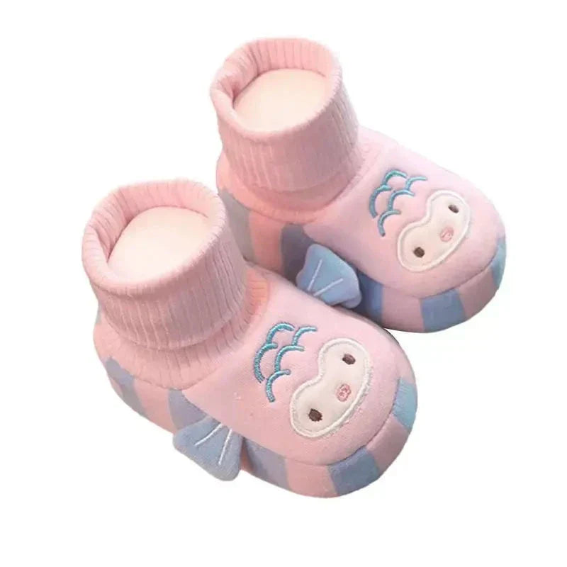 Cozy Kids Slippers with Grip Soles and Fun Animal Faces